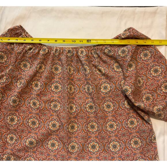 Sanctuary Boho Cropped Bell Ruffle Sleeve Blouse L Bohemian Coquette Girl Prints - Picture 6 of 10
